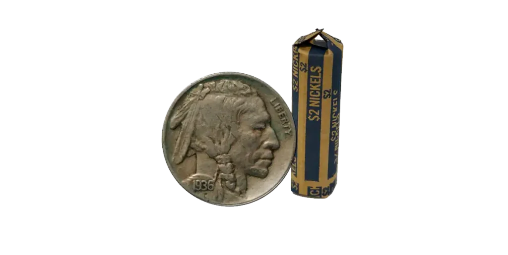 Buffalo Nickels Full Date Roll - 40 Coins